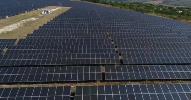 Imágenes Aéreas Granja Solar Fotovoltaica Central Solar Granja Desde Arriba — Vídeo de stock