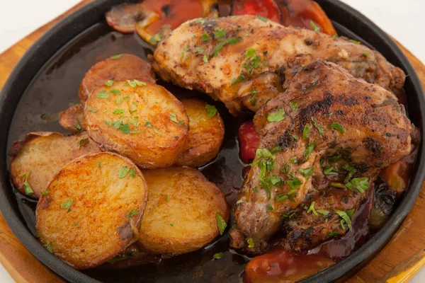 Baked Rabbit Potatoes — Stock Photo, Image