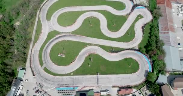 Luftfoto Kart Racerbane Speedway Kart Felt – Stock-video