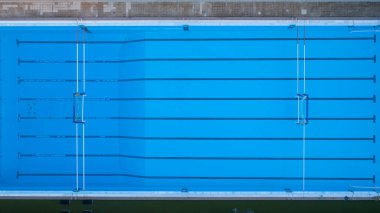 Top down view of swimming pool for water polo