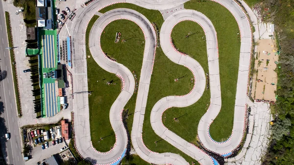 Luchtfoto Van Kart Racebaan Speedway Kart Veld — Stockfoto