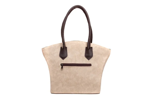Nubuck Leather Elegant Women Bag Fashionable Female Handbag Isolated — Stock Photo, Image
