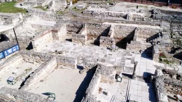 Rzymskie Ruiny Stare Łaźnie Rzymskie Odessos Warna Bułgaria — Wideo stockowe