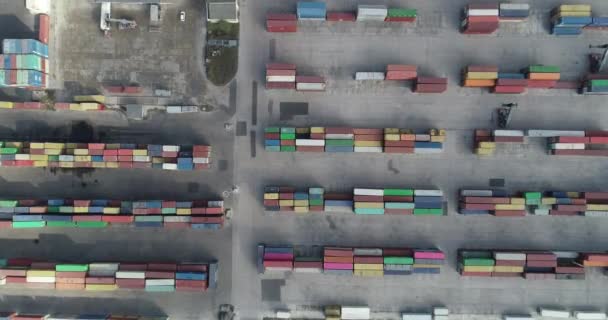 Imagens Aéreas Terminal Contentores Portuários Porto Carga Industrial — Vídeo de Stock