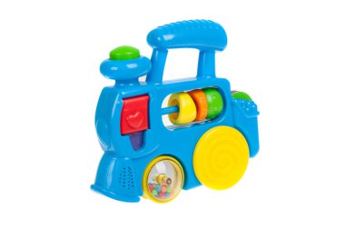 Bebek oyuncak tren, üzerinde beyaz izole