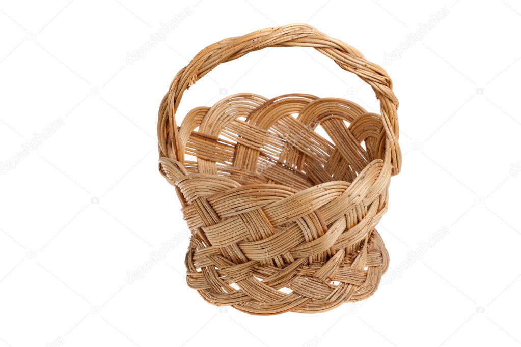 empty wicker basket isolated