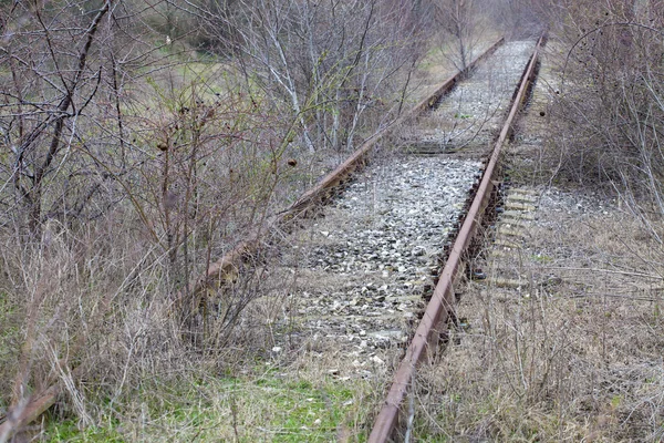 Övergivna järnvägsspåren — Stockfoto