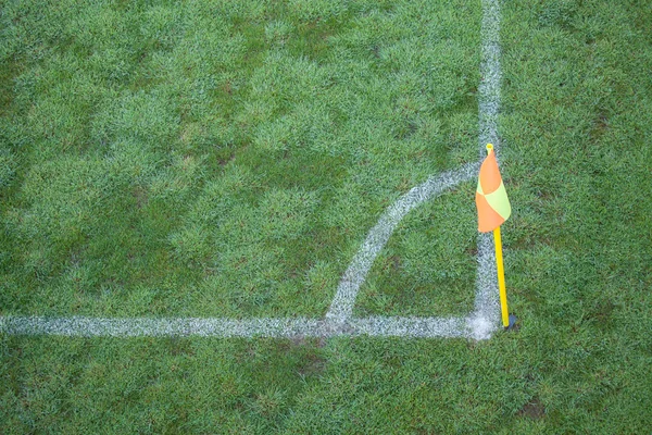 Hoek van een voetbal, voetbalveld — Stockfoto