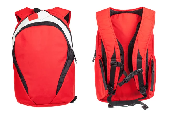 Red Backpack isolated on white — Stock Photo, Image