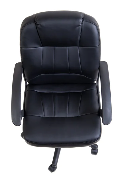 Black leather office chair isolated on white — Stock Photo, Image