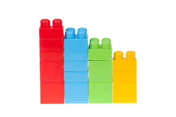 Diagram of color plastic bricks, isolated on white — Stock Photo, Image