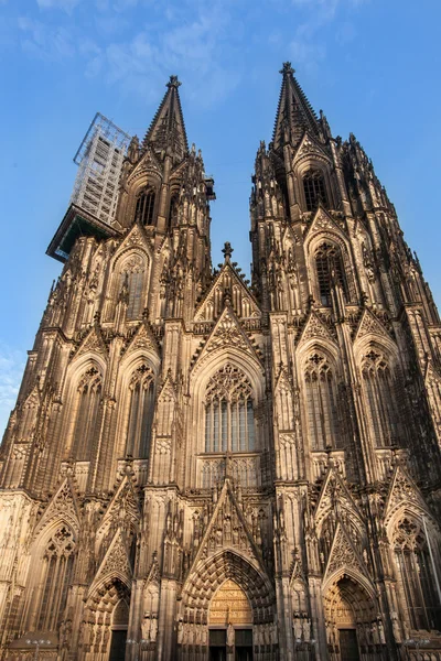 Fassade der Domkirche. Kölner Dom. Welterbe - eine katholische gotische Kathedrale — Stockfoto