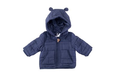 Şirin mavi çocuk kış ceket, izole