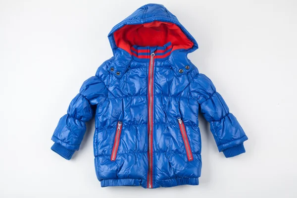 Linda chaqueta de invierno azul para niños — Foto de Stock