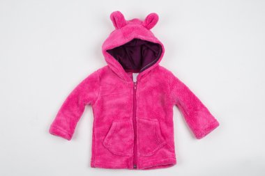 Sevimli pembe çocuk kış ceket