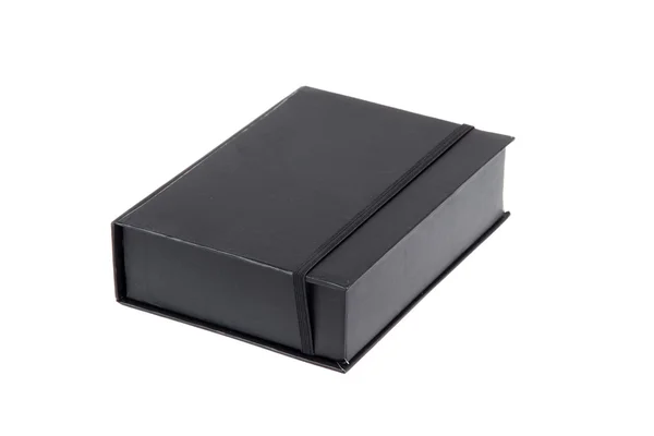 Caja de regalo negra aislada en blanco — Foto de Stock
