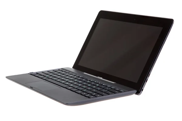 Laptop preto isolado no fundo branco — Fotografia de Stock