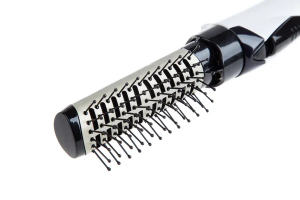 Primo piano di singola spazzola per capelli, isolato su bianco. Attrezzature e strumenti professionali per parrucchieri — Foto Stock