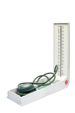Beyaz arka plan üzerinde izole Mercury sphygmonometer