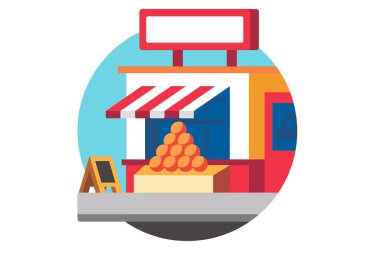 Açık hava tezgahında taze sebzeler ve meyveler