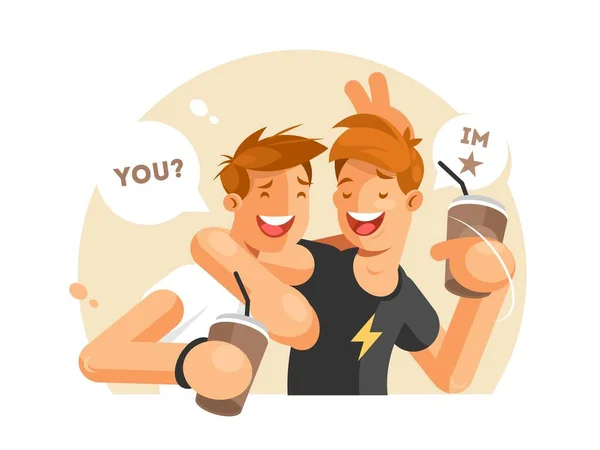 Two friends having fun — Stock Vector