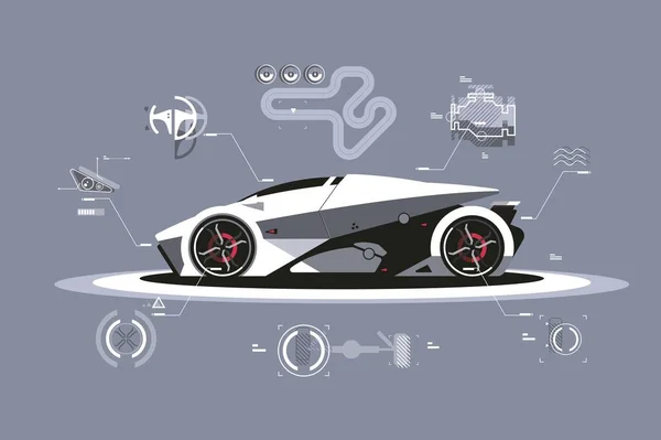Современные автомобильные технологии — стоковый вектор