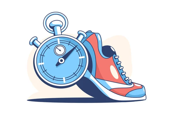 Sneaker en stopwatch — Stockvector