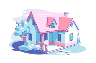 Bir katlı özel bir ev.