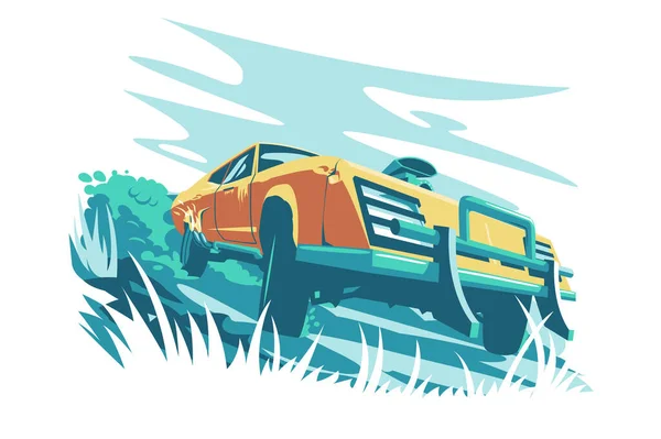 Salvaje naranja coche rápido — Vector de stock