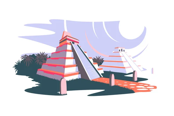 Південна Америка і стародавні піраміди — стоковий вектор