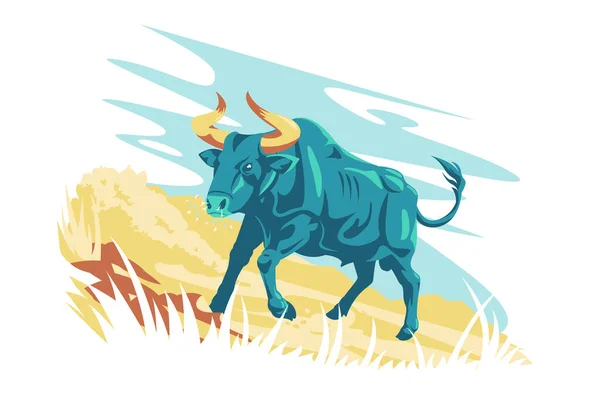 Caractère animal sauvage aurochs — Image vectorielle