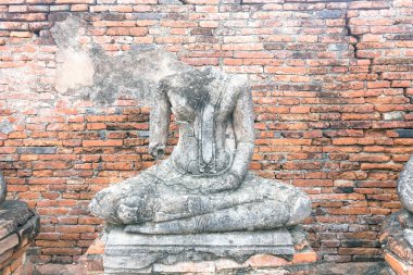 Buda heykeli genel Antik Tapınağı, Ayuthay, Tayland
