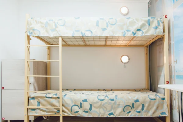 宿舍室内-卧室。双床。内政 — 图库照片