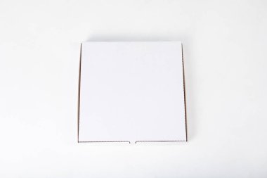 White pizza box on white background. Mock-up.