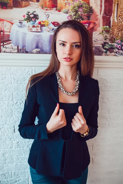 Beautiful Girl In The Cafe — Stock Photo, Image