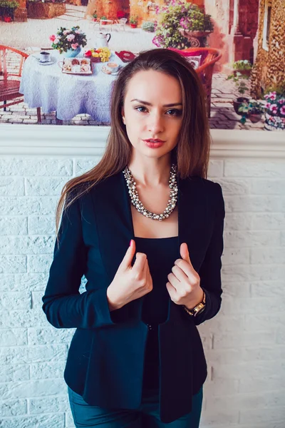 Beautiful Girl In The Cafe — Stock Photo, Image