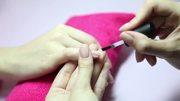 Manicura. Salón de belleza. Primer plano . — Vídeo de stock