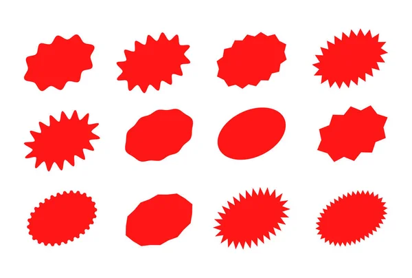 Juego Pegatinas Starburst Para Venta Promocional Diseño Forma Placa Vectorial — Archivo Imágenes Vectoriales