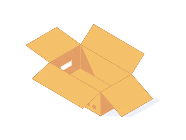 打开用于仓库和送货概念的纸板箱 空的棕色纸板箱和存储包在孤立的病媒图解中 牛皮纸或纸盒 — 图库矢量图片
