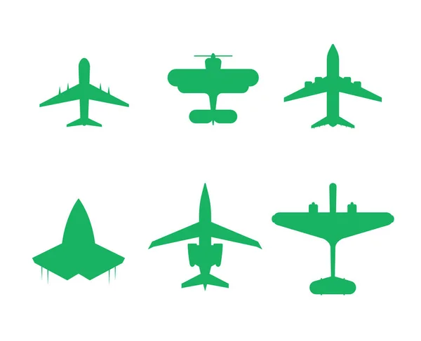 Uçak Sembolü Uçak Ikonu Hava Aracı Tabelaları Uçuş Nakil Vektör — Stok Vektör