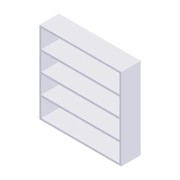 Boekenplank Isometrisch Kast Plank Voor Boeken Voor Thuis Winkel Interieur — Stockvector