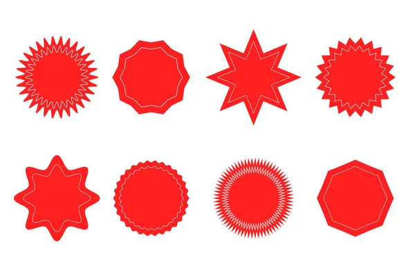 Starburst Klistermärke Set För Marknadsföring Vector Badge Form Design Stjärna — Stock vektor