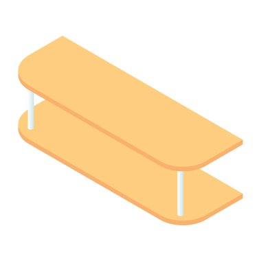 Kitaplık izometrik - ev ve depolama iç tasarımı kitapları için raf ve durum.