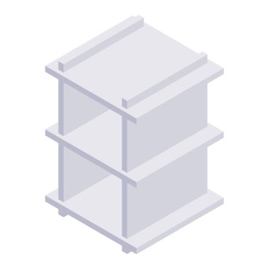 Kitaplık izometrik - ev ve depolama iç tasarımı kitapları için raf ve durum.