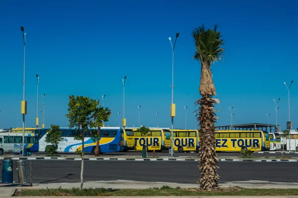 turist otobüsleri yolcular için bekliyor