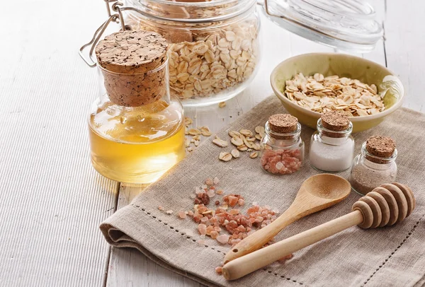 Ingredientes para el exfoliante casero —  Fotos de Stock