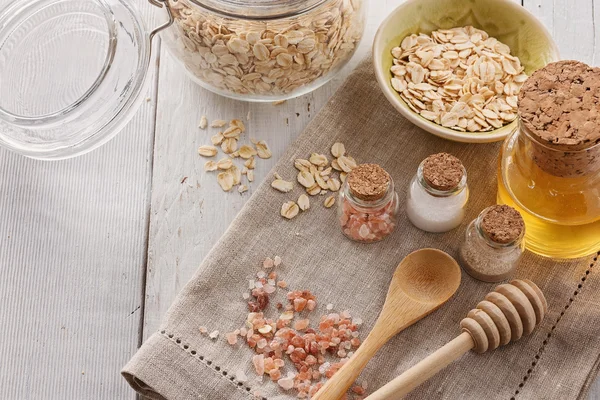 Ingredientes para esfoliação caseira — Fotografia de Stock