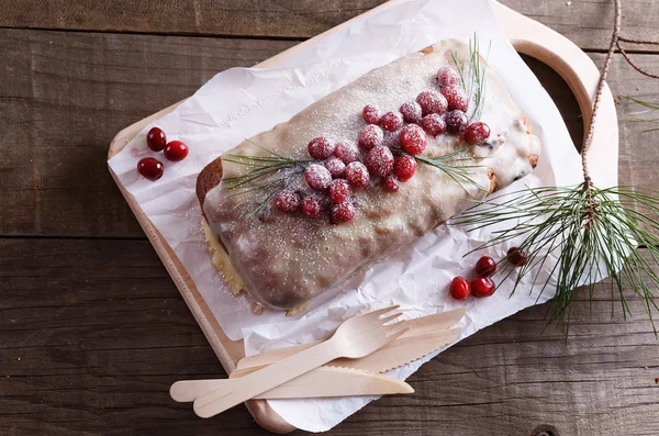 Torta di mirtillo su fondo di legno rustico — Foto Stock