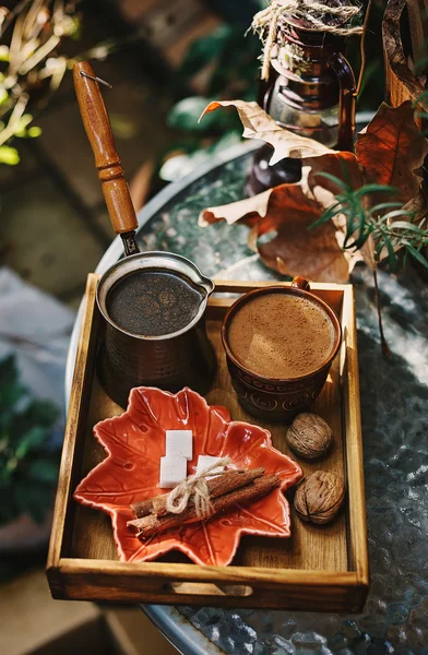 Instagram buscando imagen del estado de ánimo del café otoño — Foto de Stock