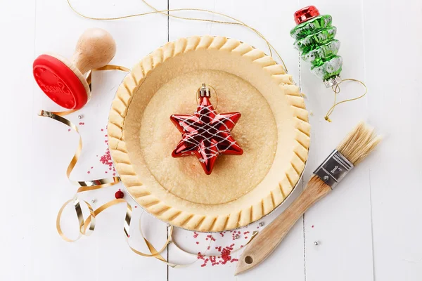 Baking Christmas tart — Stock Photo, Image